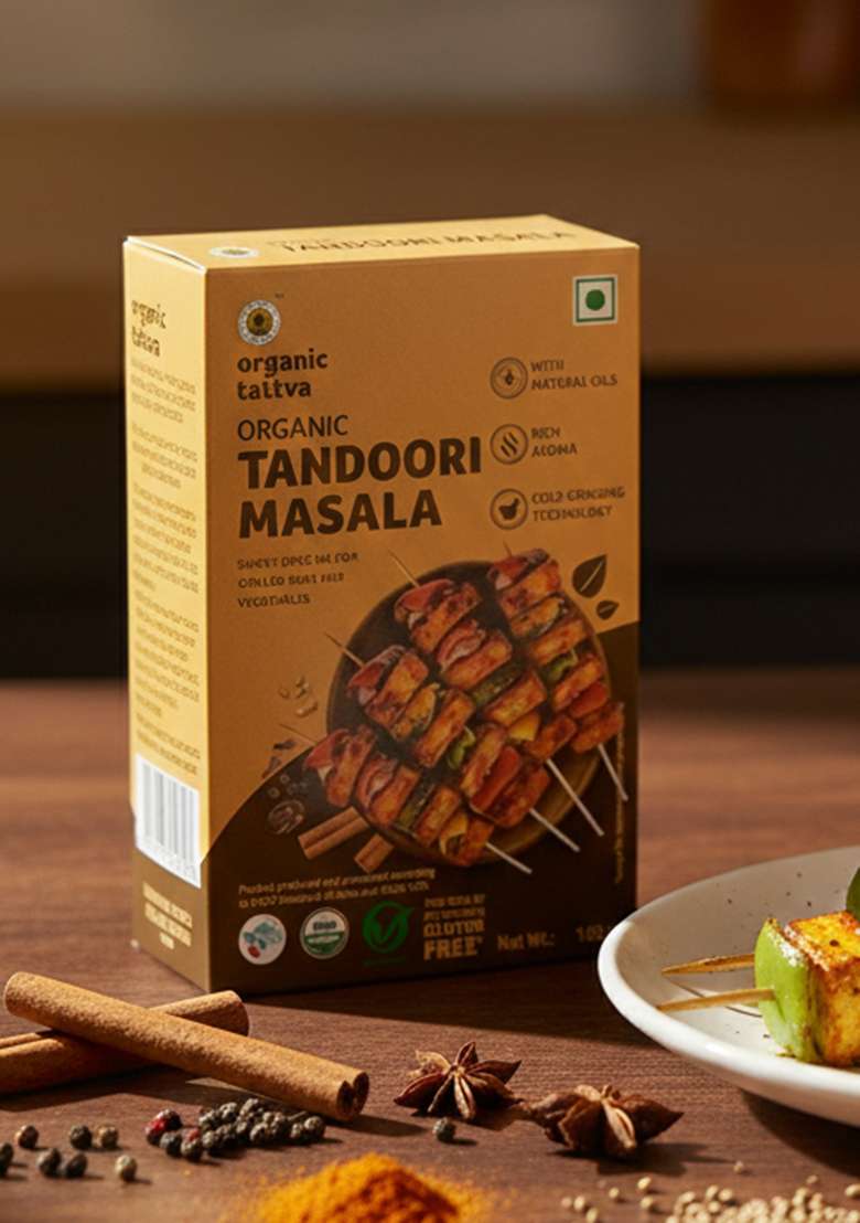Organic Tattva Tattva, Tandoori Masala 100 Gram | Pesticide And Chemical Free With Natural Oils Rich Aroma Naturally Gluten Pack Of 1 - Indya