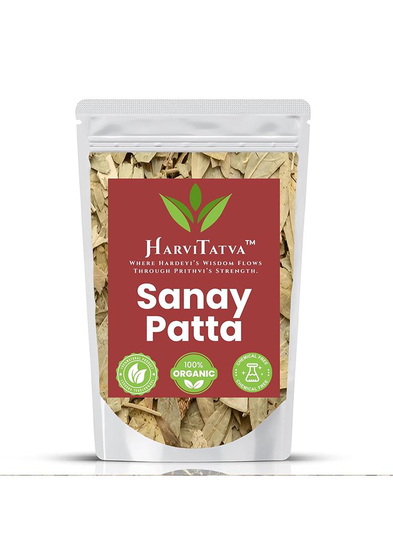 Harvitatva Sanay Patti Whole | Indian Senna Leaves Swarnapatri Sana Makki Natural Herbal For Detox & Digestion 100% Organic Chemical-Free 100Gm