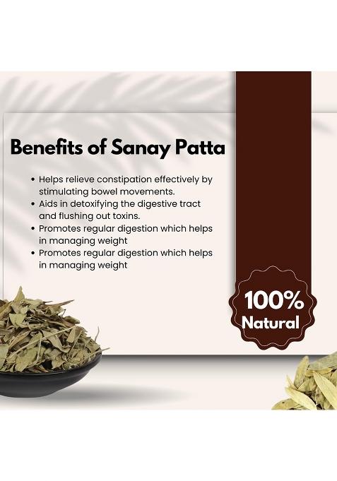 Harvitatva Sanay Patti Whole | Indian Senna Leaves Swarnapatri Sana Makki Natural Herbal For Detox & Digestion 100% Organic Chemical-Free 100Gm