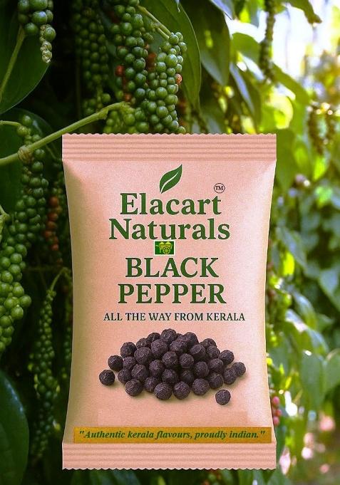 Elacart Naturals Black Pepper, 100% Pure & Sun Dried, Natural Whole Peppercorns, 100G, Kerala Origin,Malabar Ayurveda'S Gold