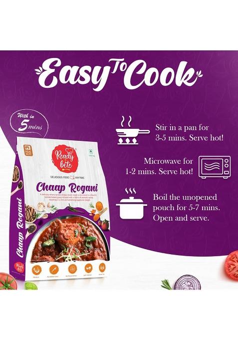 Ready 2 Bite Chaap Rogani (Pack Of 3) Special Delicious Natural Veg Instant Food To Eat In Few Minutes | Slow Cooked Heat Microwaveable| No Artificial Colour Preservative