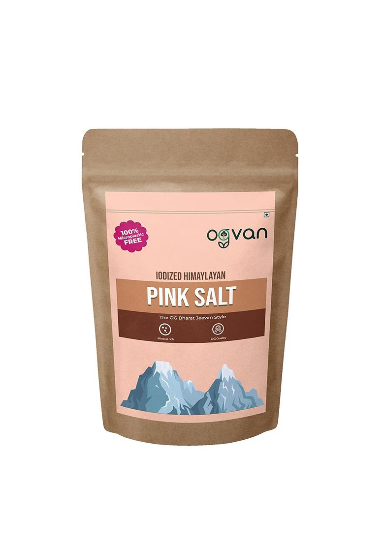 Ogvan Iodized Himalayan Pink Salt 950G | Pure Natural Mineral Rock For Cooking, Seasoning & Health Rich, Low Sodium, Additive Free, Zero Microplastics, Organic Sourced From The Ranges (Dark Crystals)