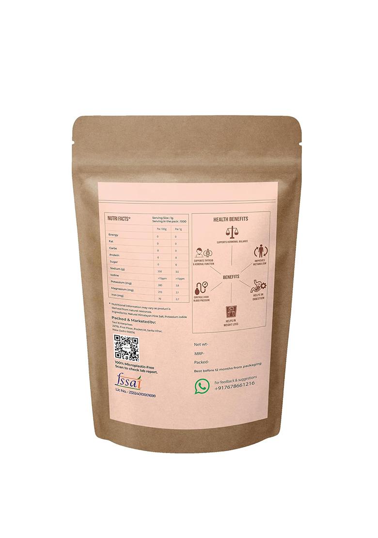 Ogvan Iodized Himalayan Pink Salt 950G | Pure Natural Mineral Rock For Cooking, Seasoning & Health Rich, Low Sodium, Additive Free, Zero Microplastics, Organic Sourced From The Ranges (Dark Crystals)