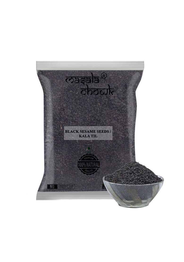Masala Chowk Natural Black Sesame Seeds (Kala Til), 1Kg - Indya