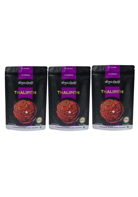 Mi Hi Koli - Thalipith Mix | Authentic Flour Bhajani Pith Healthy Multigrain Delicacy From Kokan Traditional Maharashtrian Cuisine No Added Preservative 300 Gm Pack Of 3