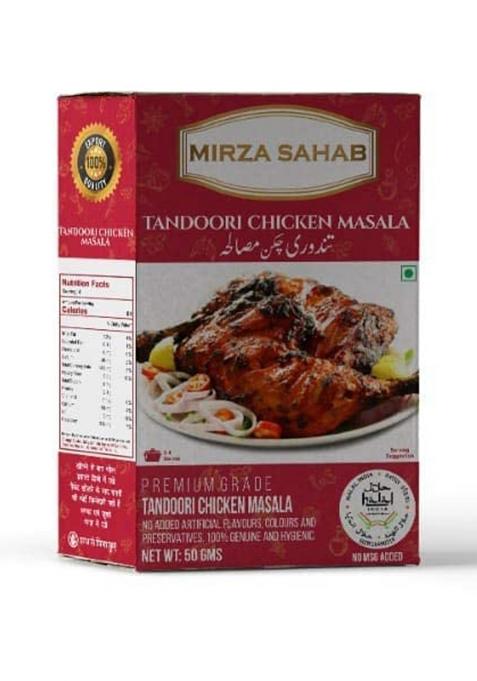 Mirza Sahab Tandoori Chicken Masala | Easy & Ready To Cook Exotic Spice Blend Delicious, Flavorful Aromatic Powder Pack Of 4 X 50G