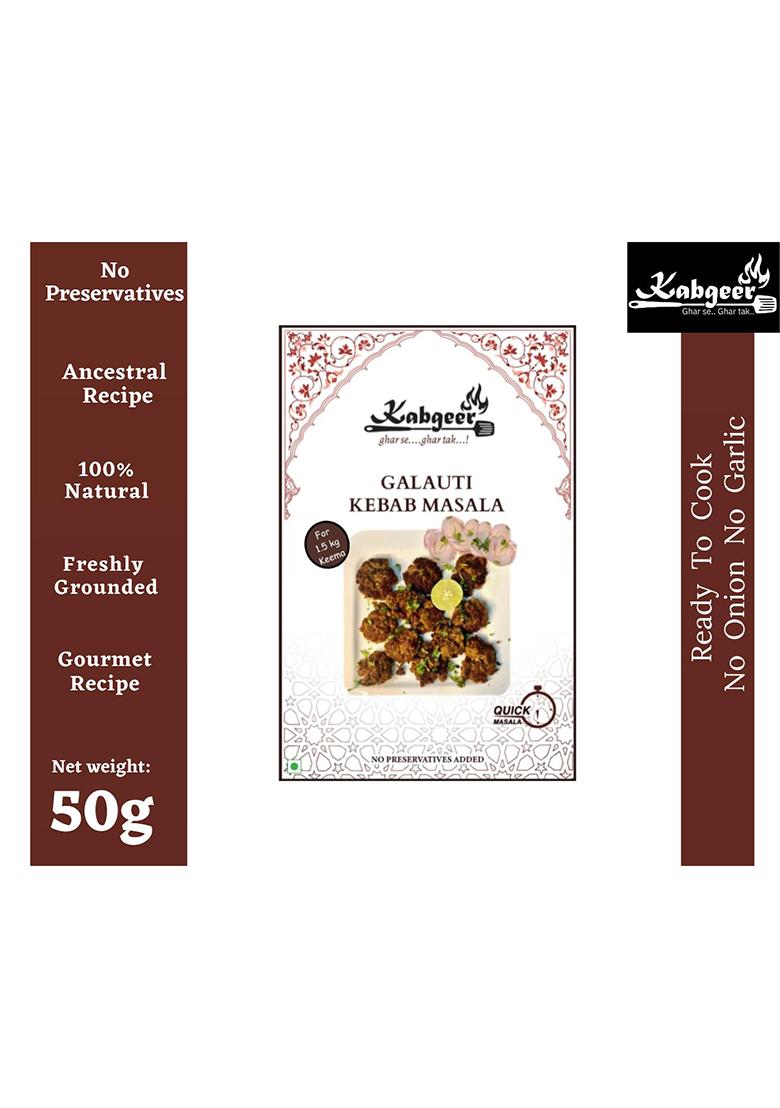 Kabgeer Galauti Kebab Masala 50G | Authentic Lucknowi Spice Mix Ready-To-Cook, Aromatic & Flavorful Blend For Tender Kebabs