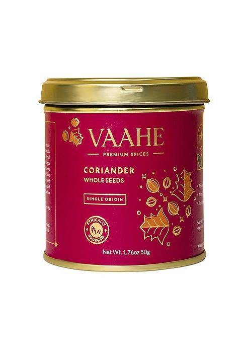 Vaahe Coriander Whole Seeds (Dhania) | Single-Origin (Rajasthan) Freshly Packed 100% Pure And Natural Premium Tin Box (50 Gm)