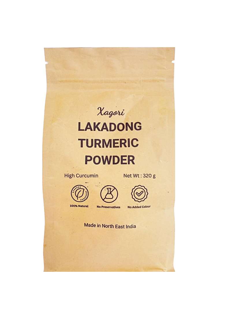 Xagori Lakadong Turmeric Powder From Meghalaya | High Curcumin (8-12%) Pure Organic Haldi No Adulteration Zero Added Colour For Cooking, Face Care And Smoothies (320 G (Pack Of 1)) - Indya