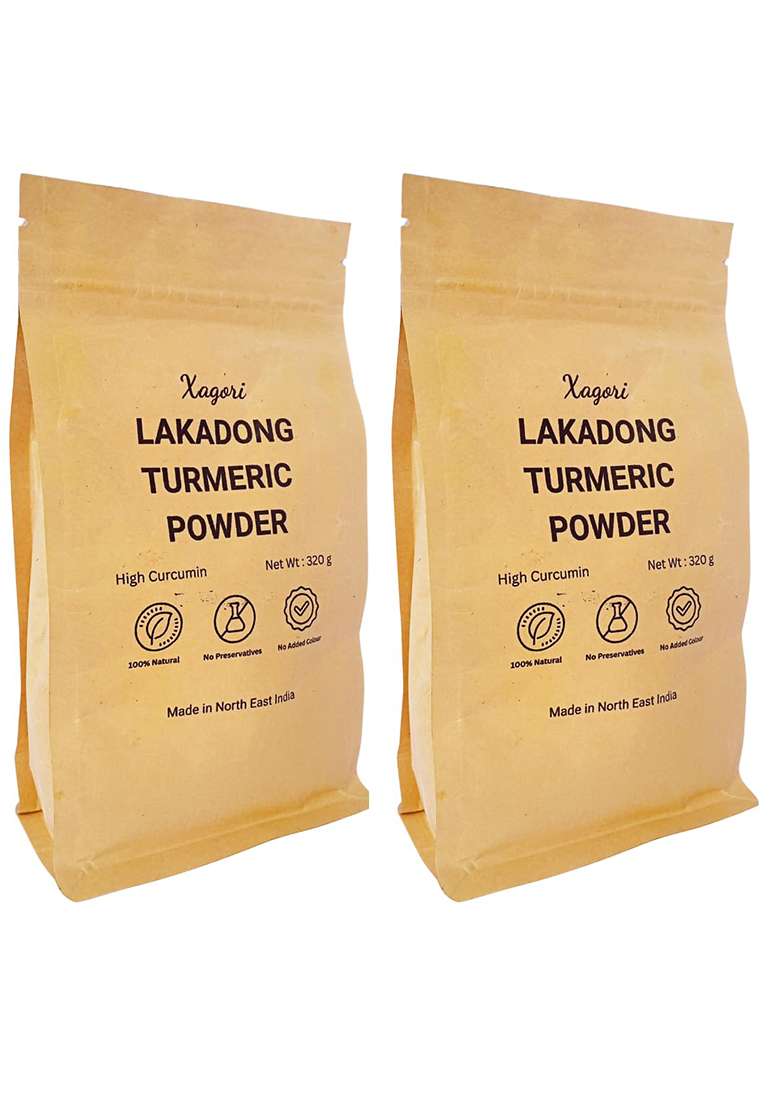Xagori Lakadong Turmeric Powder From Meghalaya | High Curcumin (8-12%) Pure Organic Haldi No Adulteration Zero Added Colour For Cooking, Face Care And Smoothies (320 G (Pack Of 1)) - Indya