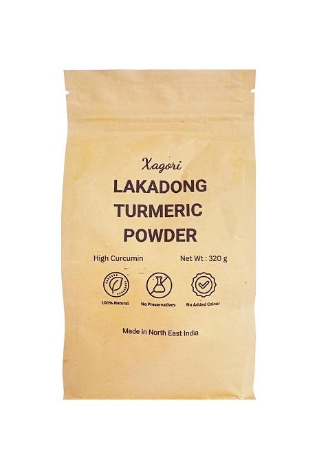 Xagori Lakadong Turmeric Powder From Meghalaya | High Curcumin (8-12%) Pure Organic Haldi No Adulteration Zero Added Colour For Cooking, Face Care And Smoothies (320 G (Pack Of 1))