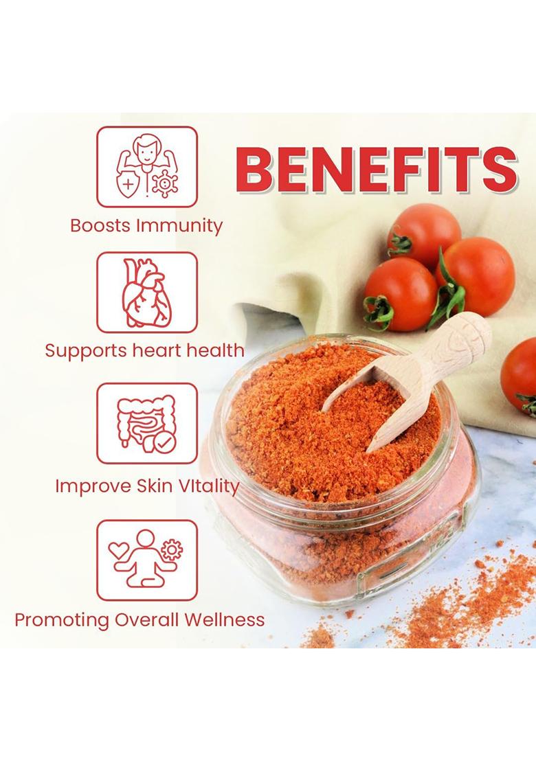 Uday Sattva Products Dried Tomato Powder | Instant, Additive-Free, All-Natural & Free-Flowing Tangy Delicious For Cooking, Soups, Gravies Seasoning Ready To Use 100G