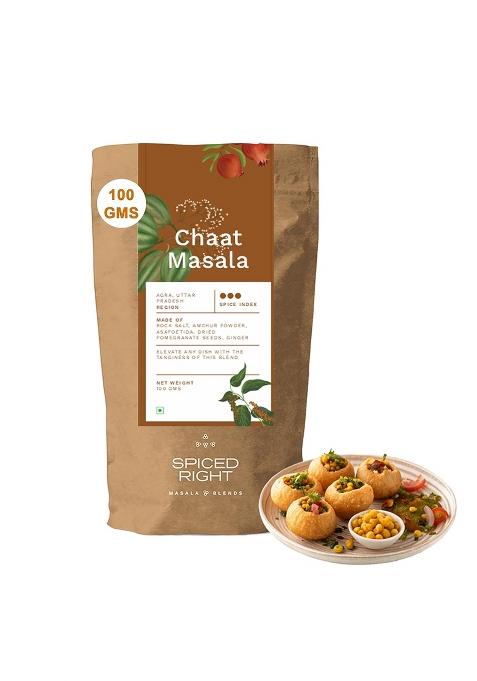 Spiced Right Chaat Masala: 100G Tangy, Zesty Spice Blend For Snacks, Salads, Fruits & Street Food, Authentic Indian Flavor, No Artificial Flavouring Or Colouring