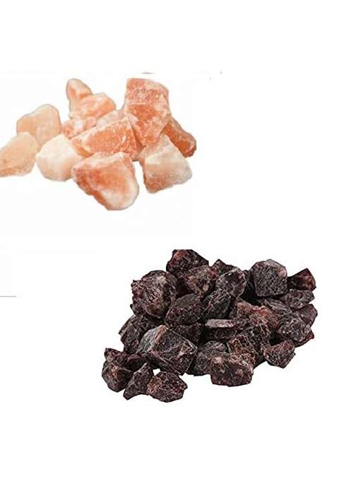 Roods Fresh Combo Pack Of Whole Natural Himalayan Black Salt Crystals | Kala Namak And Pink 400 G Each