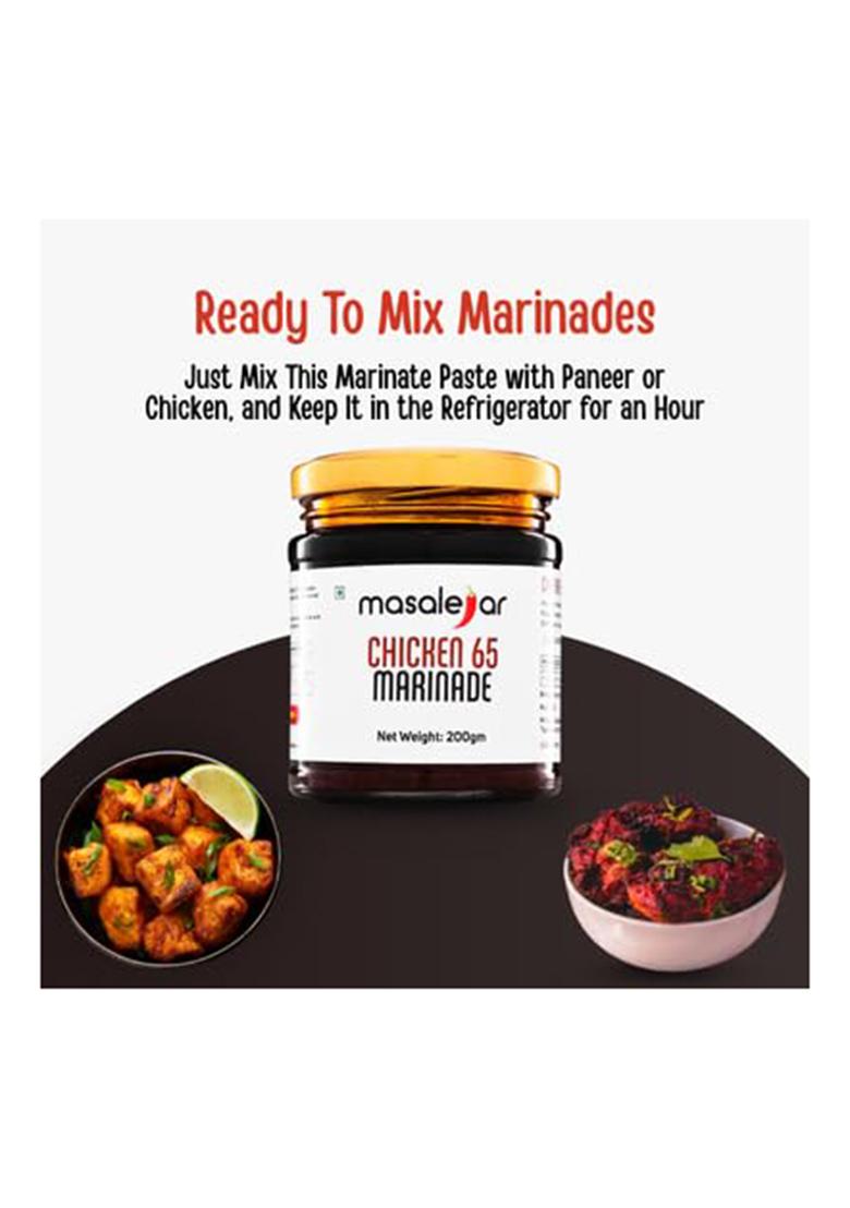 Masalejar Chicken 65 Marinade 200 Gm Serves 5-6 | Ready To Cook Spice Marination Paste Mix Masala Paneer Just & Cholesterol Trans Fat Free No Added Colours