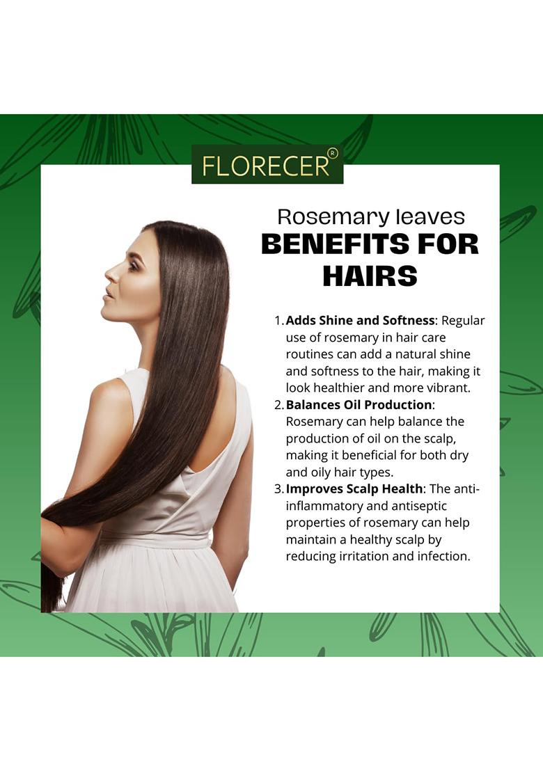 Florecer Rosemary Leaves, For Hair Growth And Seasoning Food Herbal Tea | Dried Leaves 100% Pure Organic- Pack Of 2 (Each 50 Gram)