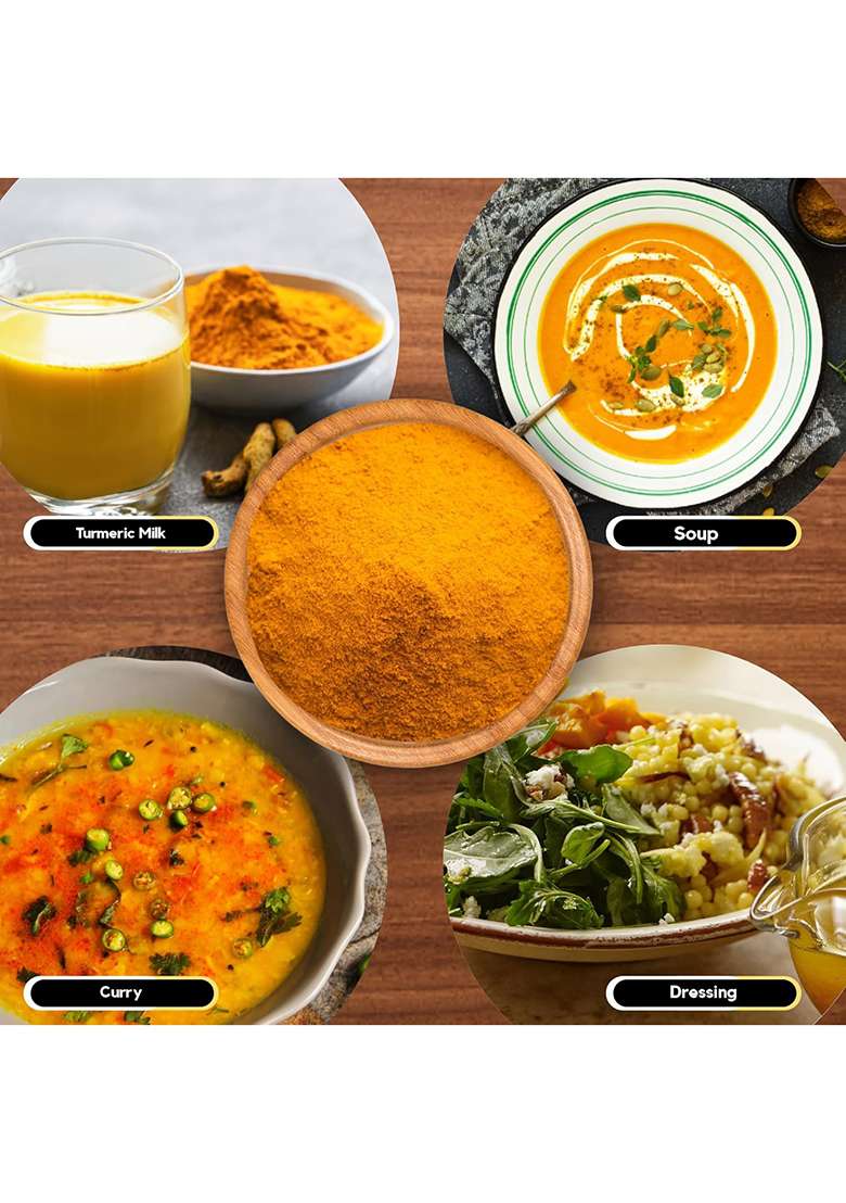 Organic Zing Turmeric Powder | 100% Pure And Rich In Antioxidants Vitamin B6 Immunity Booster Packed Produced India - 227Gm - Indya
