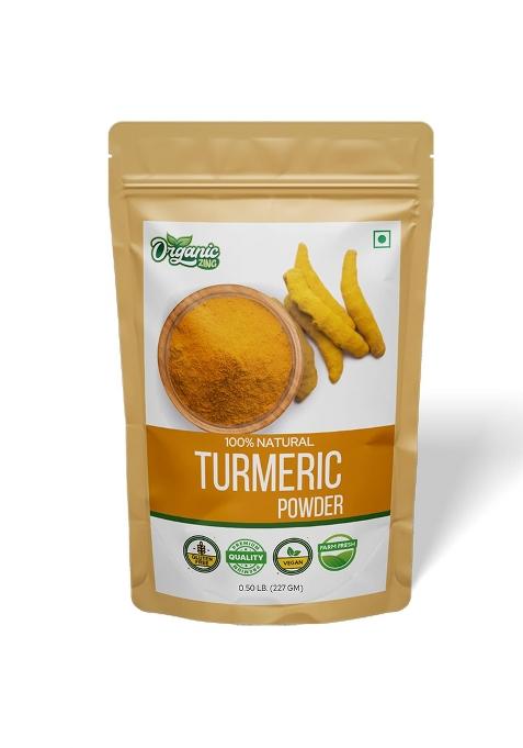 Organic Zing Turmeric Powder | 100% Pure And Rich In Antioxidants Vitamin B6 Immunity Booster Packed Produced India - 227Gm