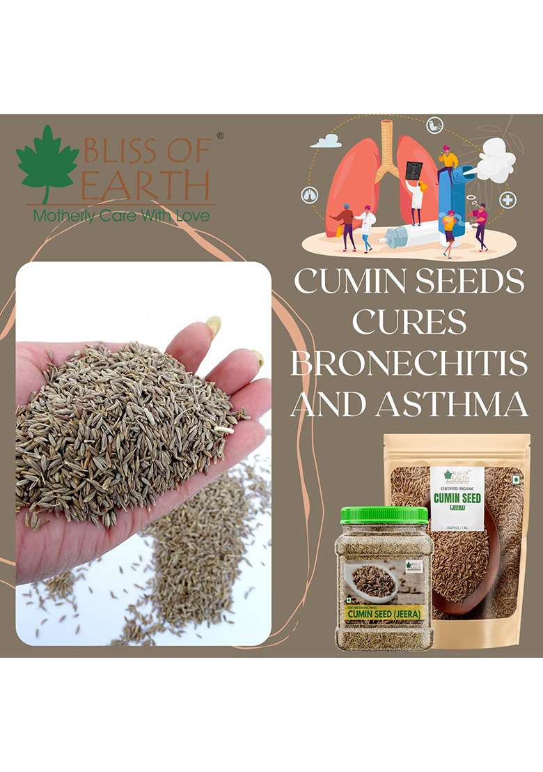Bliss Of Earth 400Gm Certified Organic Sabut Jeera - Indya