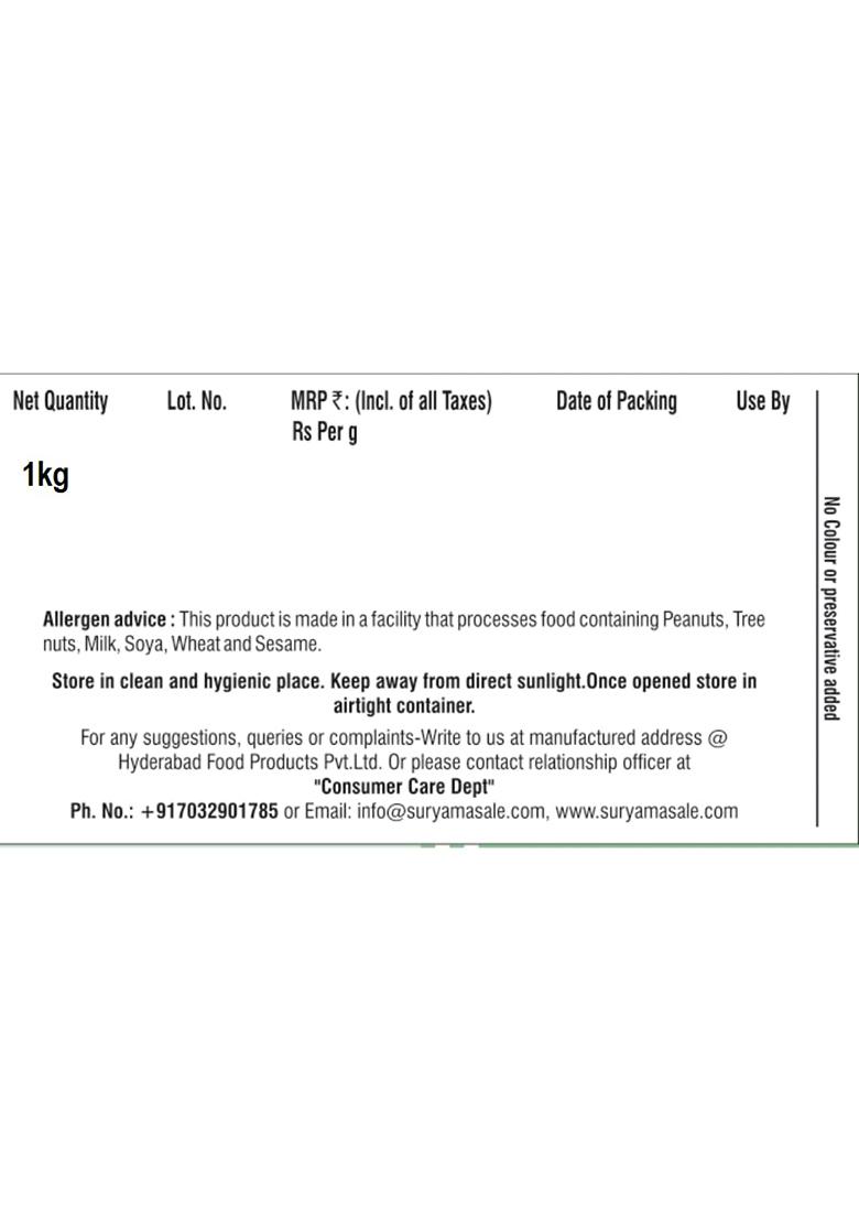 Surya Hf,Surya 1Kg Chat Masala |Tasty & Tangy |Ready To Eat |Sprinkle And Make It Chatpata