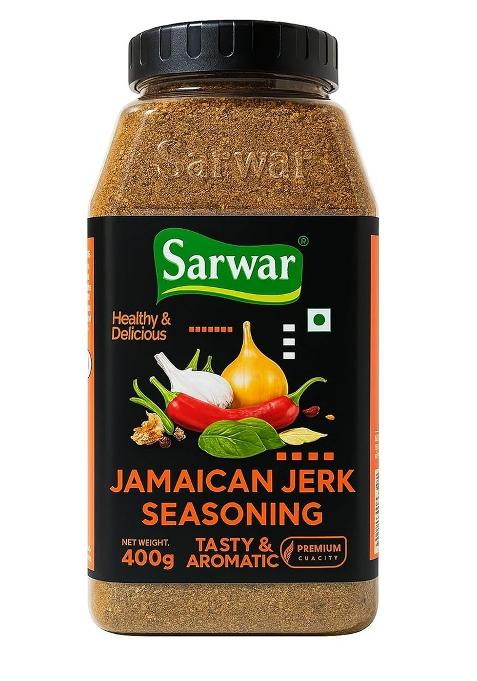 Sarwar Jamaican Jerk Seasoning - 400Gms| Authentic| Marinade Mix| Natural Spices| Spicy Herbal Seasoning| Blend| Spice Mix