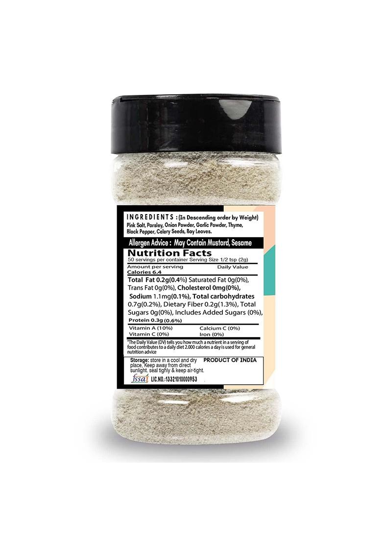 Saranz Aromatic Powder Mix Exotic Seasoning Perfect For Snacks, Appetizers, Savouries |Used In Use Gravies, Soups, Pasta, Rice And Cream Sauces Seasonings-100 Grams Sprinkler Jar