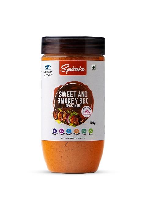 Spimix Sweet & Smokey Bbq Seasoning | 100G Made Healthier With Vitamin B12 D And Himalayan Pink Salt| Tangy, Bold Spice Blend For Grilling, Marinades, Roasted Veggies Snacks