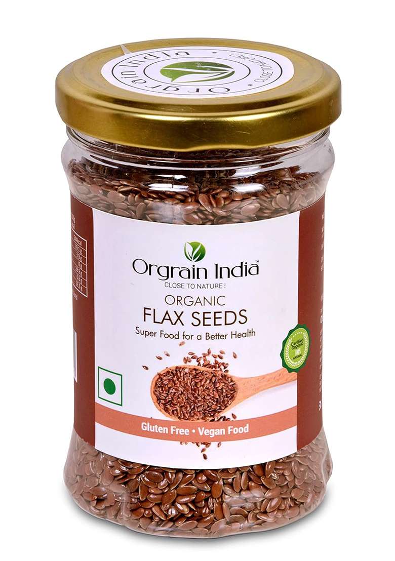 Orgrain India Organic Flax Seeds, 450G (Pack Of 3 * 150G) | For Eating And Weight Loss, Rich In Omega Company-Owned Farmlands - Indya