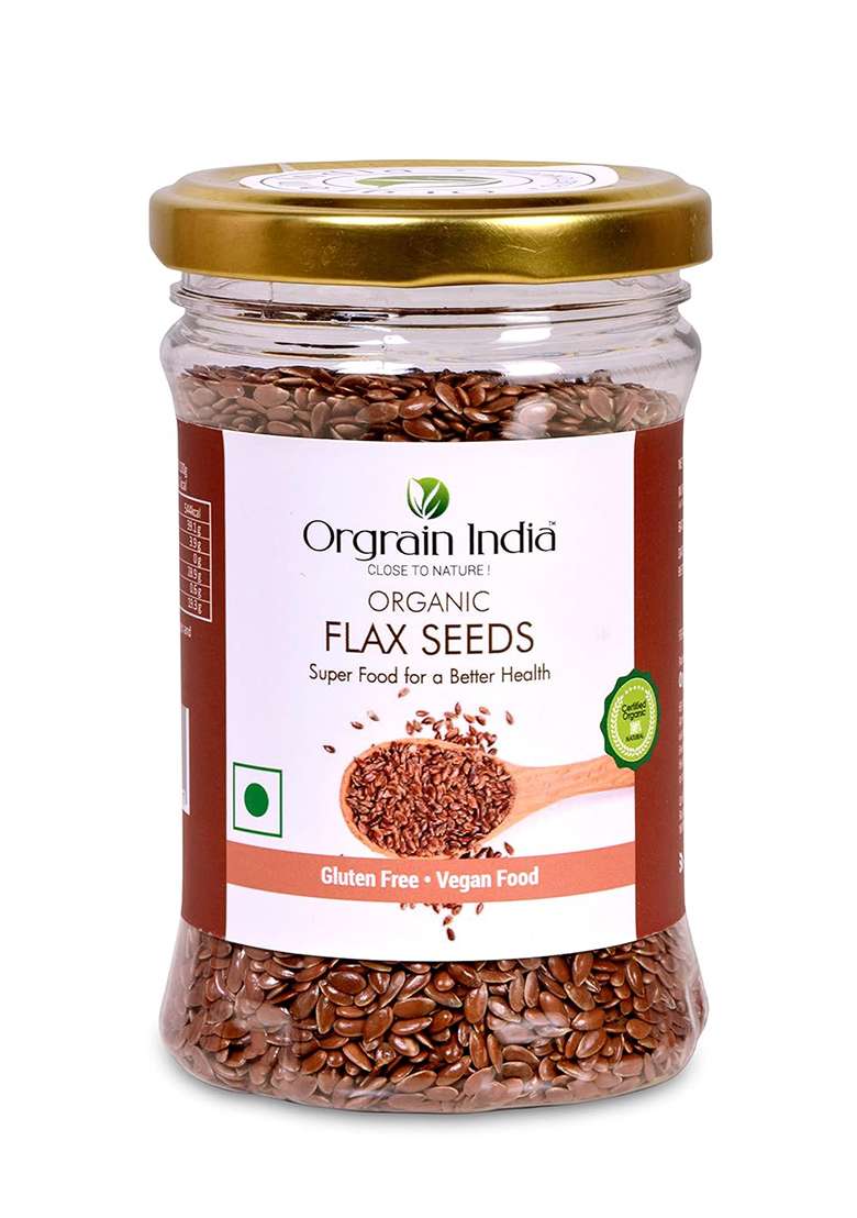 Orgrain India Organic Flax Seeds, 450G (Pack Of 3 * 150G) | For Eating And Weight Loss, Rich In Omega Company-Owned Farmlands - Indya