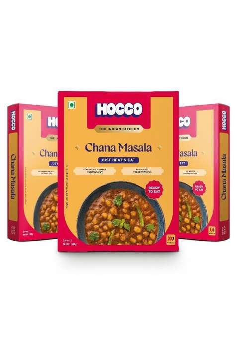 Hocco Chana Masala Ready To Eat | Just Heat And Pure Veg Indian Food No Added Preservative & Colours Meal In 5 Minutes Microwave-Able Serves 2 300Gm (Pack Of 3)