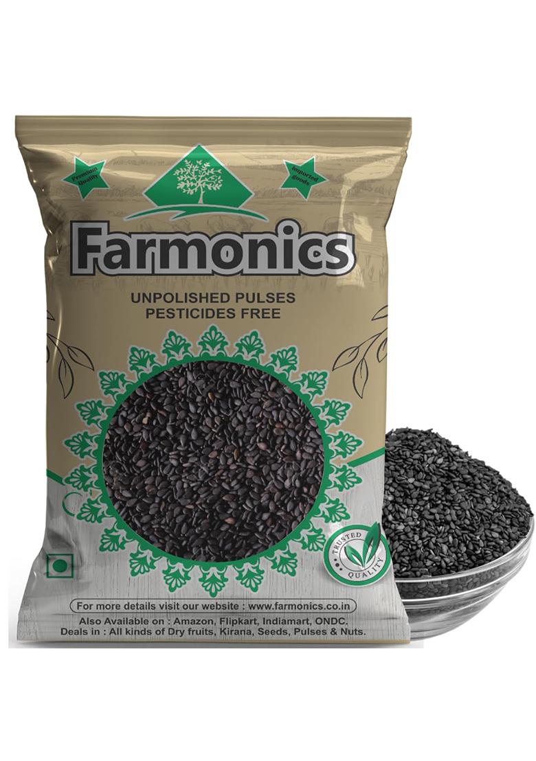 Farmonics Enterprises Black Sesame Seeds | Kaale Till Til For Eating