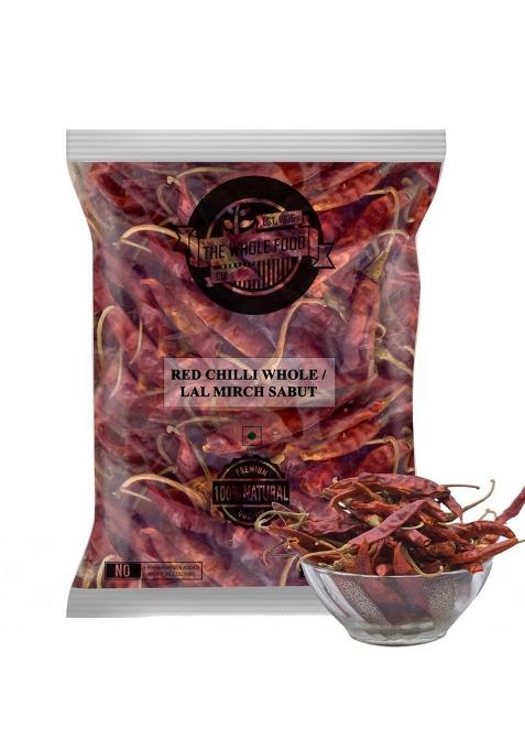 The Whole Food Co. Popular Red Chilly Whole/Lal Mirch Sabut, 500 Grams