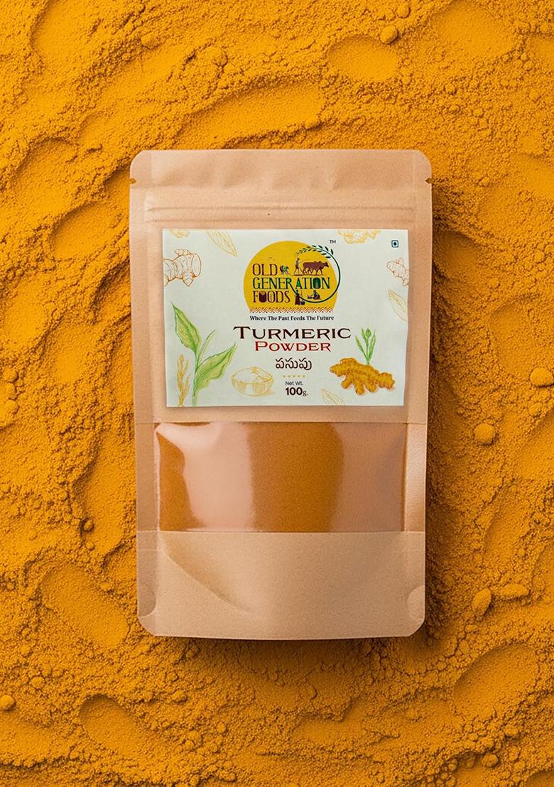 Old Generation Foods Turmeric Powder, 100% Pure Traditional Stone-Ground, High Curcumin Content, 100G