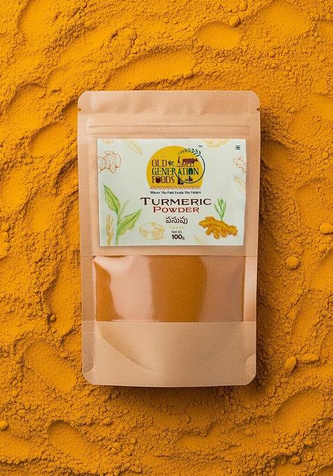 Old Generation Foods Turmeric Powder, 100% Pure Traditional Stone-Ground, High Curcumin Content, 100G