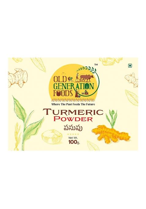 Old Generation Foods Turmeric Powder, 100% Pure Traditional Stone-Ground, High Curcumin Content, 100G