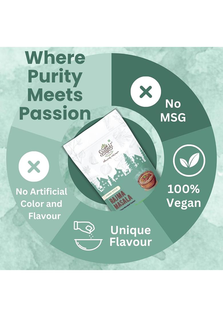 Saatyaki Naturals Jammu Rajma Masala (100Gm) 100% Pure, Freshly Ground Spice For Cooking, Non-Gmo, Gluten-Free Perfect Curries, Marinades, And Seasoning