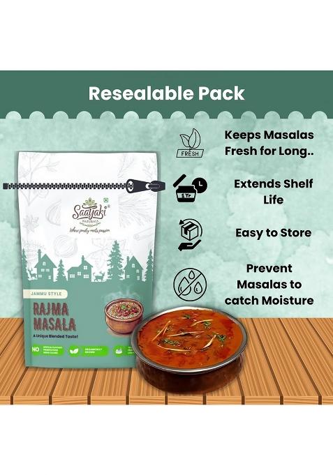Saatyaki Naturals Jammu Rajma Masala (100Gm) 100% Pure, Freshly Ground Spice For Cooking, Non-Gmo, Gluten-Free Perfect Curries, Marinades, And Seasoning