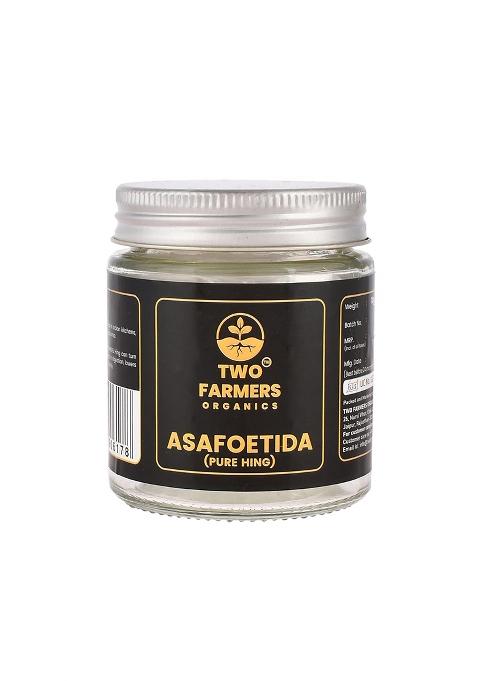 Two Farmers Organics Premium Hing Powder Strong Aroma & Pure Taste, 100% Natural Asafoetida| 10 Gm Glass Jar