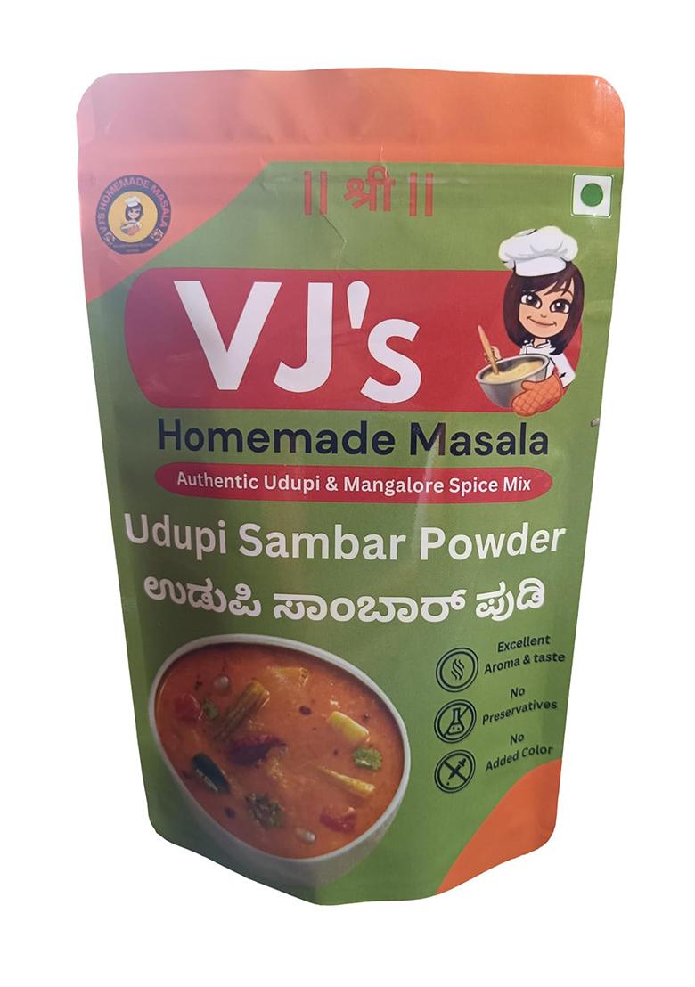 Vjs Homemade Masala | Udupi Rasam Powder + Sambar 400 Grams (Pack Of 2, Each 200Gm), Zip Lock Pack