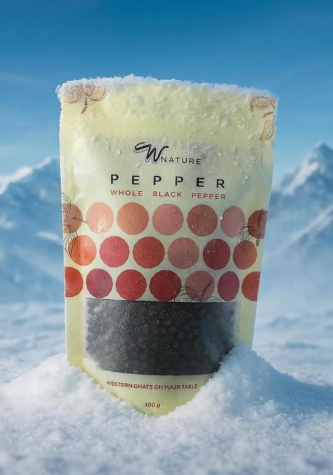 Wnature Organic Whole Black Pepper, 100 Gm
