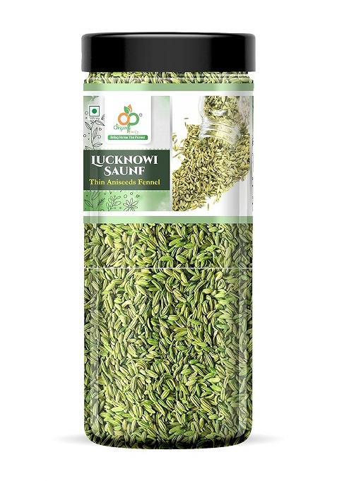 Organic Purify Thin Aniseed (Lucknowi Vilayati Saunf) 500 Gms Fennel Seeds |Green [Jar Pack] 500Gm