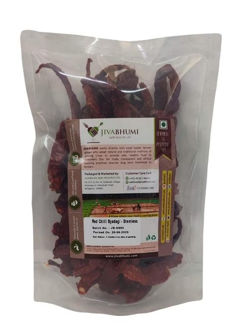 Jivabhumi Organic Byadgi Red Chilli Whole 250G | 100% Natural & Pesticide-Free Byadagi Lal Mirch Bedgi Mirchi Rich Color Mild Heat Perfect For Indian Cooking, Curries Spice Blends
