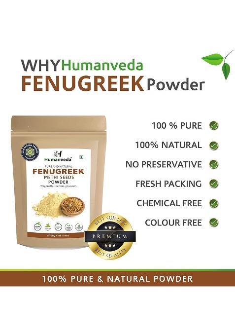 Humanveda Natural & Herbal Fenugreek Seeds Powder (Methi) For Hair Skin Care | 100Gm