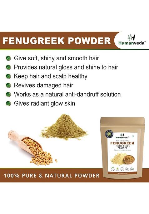 Humanveda Natural & Herbal Fenugreek Seeds Powder (Methi) For Hair Skin Care | 100Gm