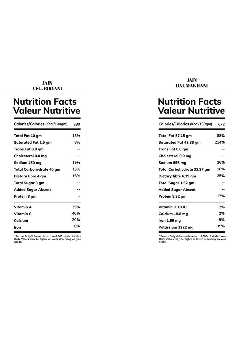 Bowlful Pack Of 2 Jain Hyderabadi Meal Combo 100% Natural Dal Makhani And Veg Biryani Ready To Eat Freeze Dried Food