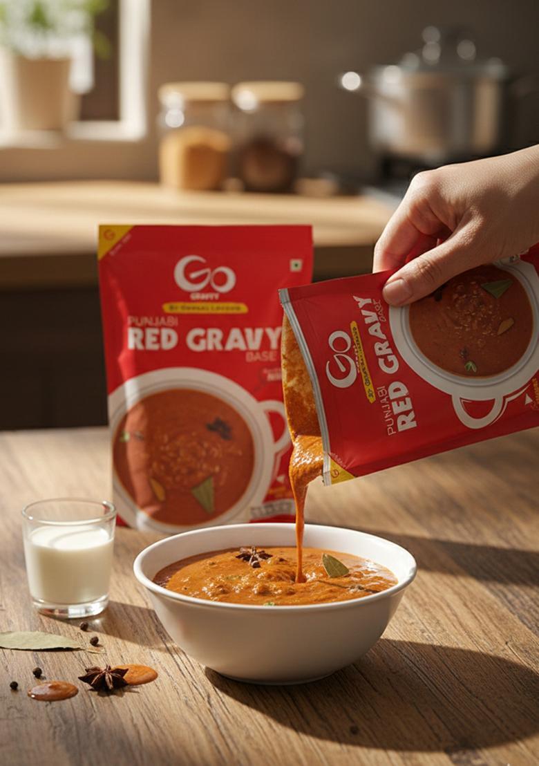 Golers Quick Eat Red Gravy | Instant Punjabi Mix Ready To Cook Indian Food Heat And Meal Pure Veg. 100Gm