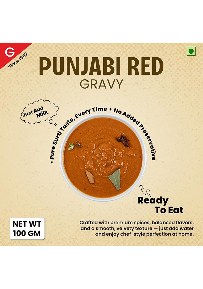 Golers Quick Eat Red Gravy | Instant Punjabi Mix Ready To Cook Indian Food Heat And Meal Pure Veg. 100Gm