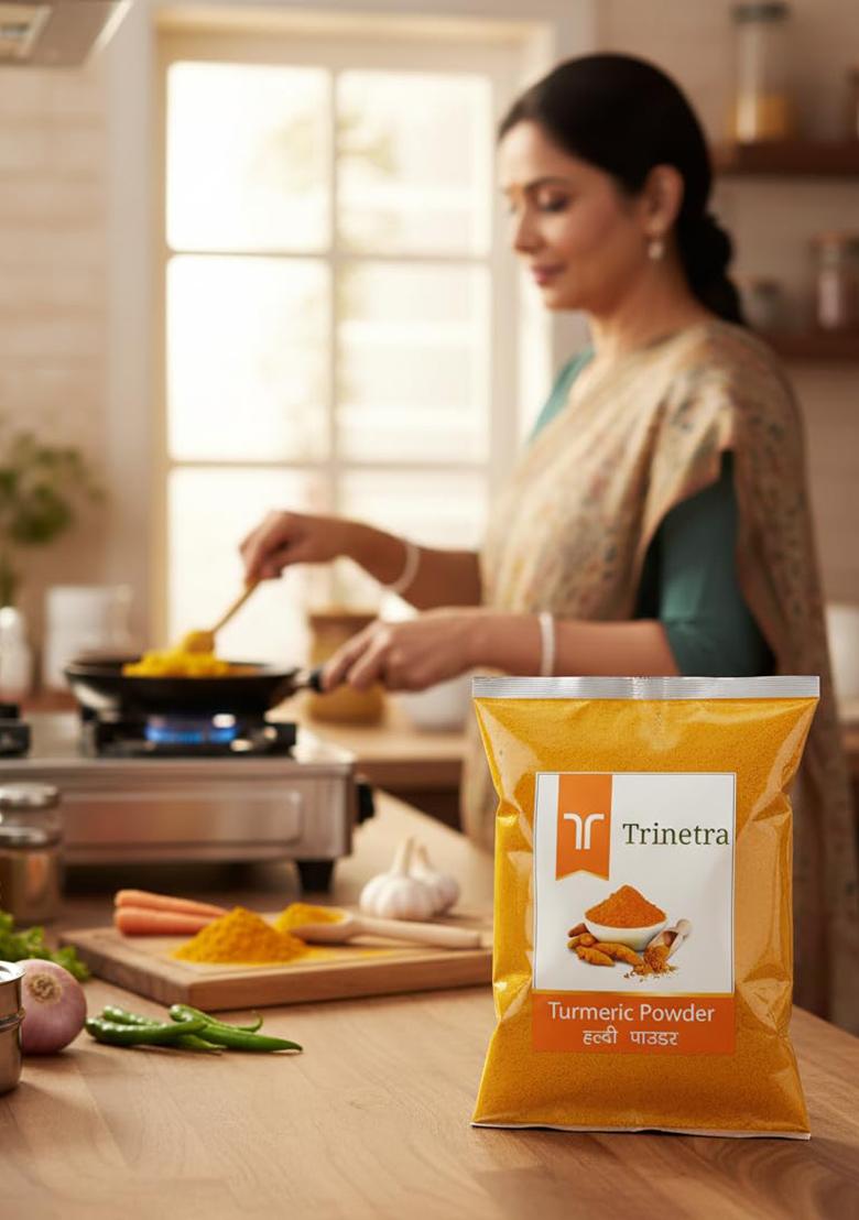 Trinetra Haldi Powder (Turmeric Powder) | Spice For Cooking, Pickles & Home Remedies 1Kg (2 X 500G)