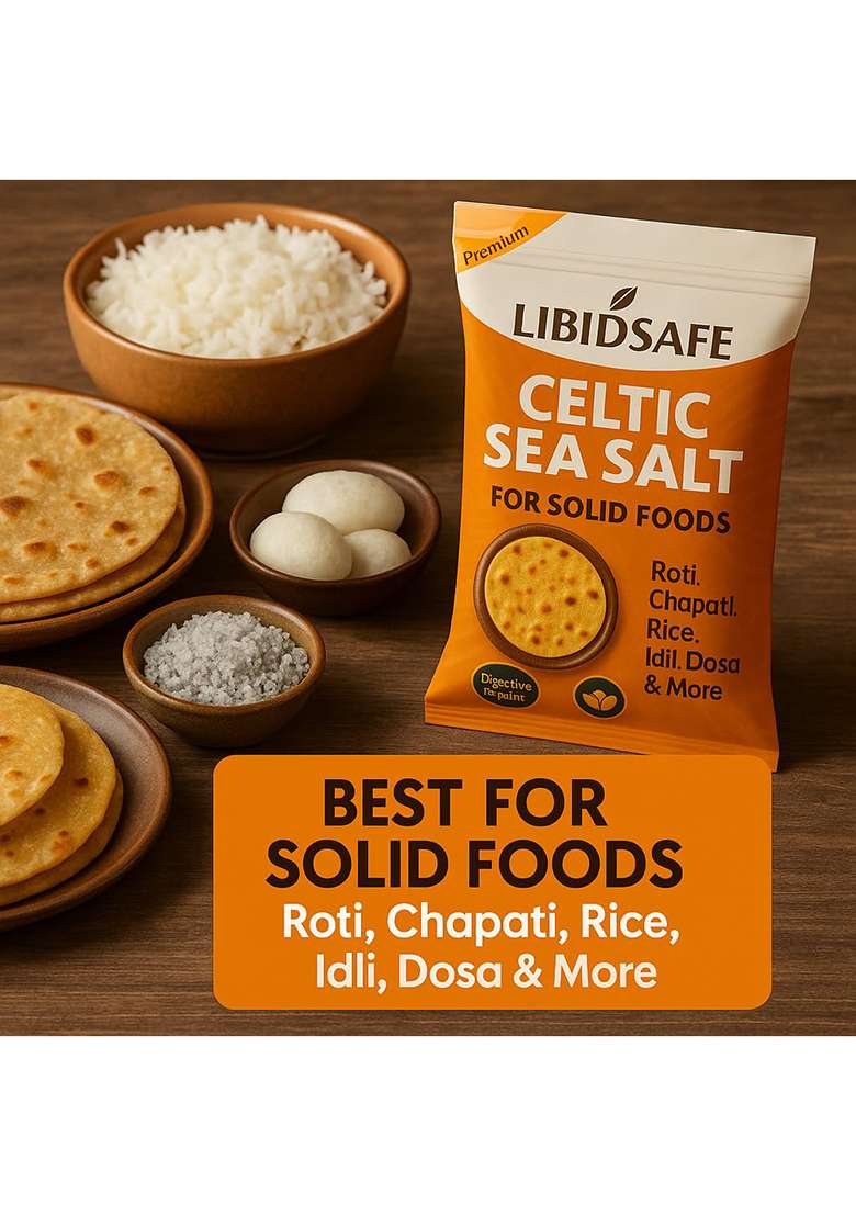 Libidsafe Celtic Sea Salt Organic 82 Minerals Coarse - Special For Chapati, Roti, Dhosa, Idli & Etc Pure Unrefined Enhanced Flavor And Many Health Benefits - Indya