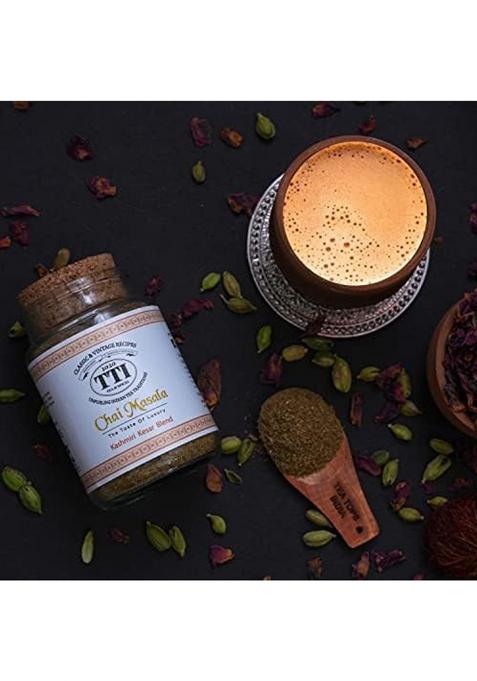 Tea Tops India Kashmiri Kesar Chai Masala | Premium Blend Of Fragrant Spice Mix Including Cardamom, Cloves With Earthy Tones Cinnamon Topped Aromatic Rose Petals And Saffron For A Heavenly Experience 75 Gms